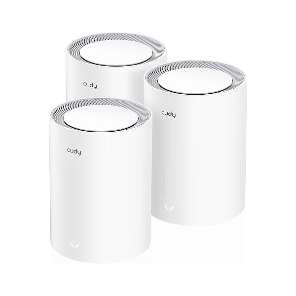 Kit 3 Roteadores Cudy AX3000 M3000 6 Mesh 2.5G Branco