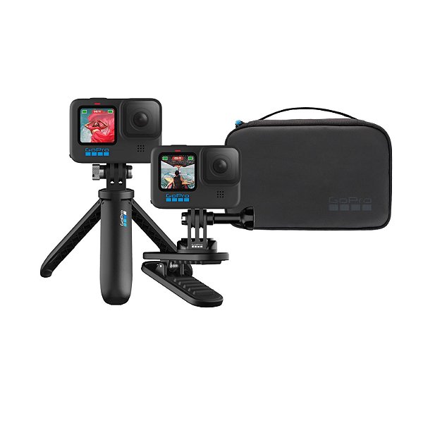 Kit De Viagem GoPro Shorty + Clipe Giratório Magnético + Estojo Para Câmera