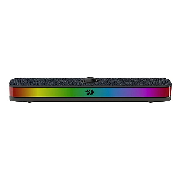 Soundbar Gamer Redragon Neo, RGB, USB-C, Bluetooth, 10W RMS, com Controle de Volume e Revestimento Premium em Tecido, Preto