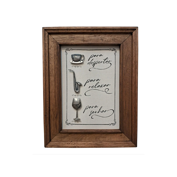 Quadro Lona Café Saxofone Vinho