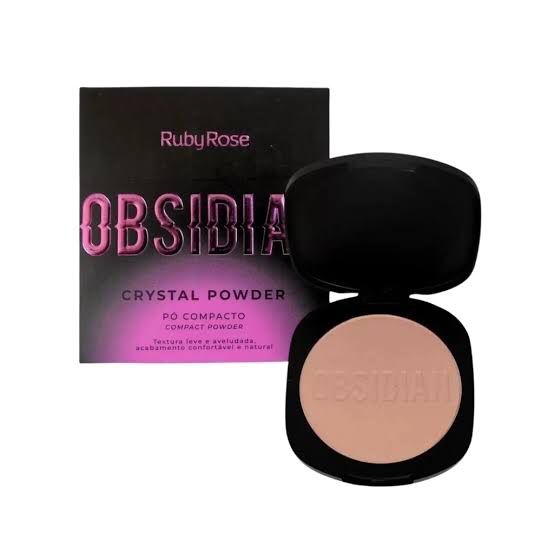 Pó Compacto Crystal Powder Obsidian Ruby Rose