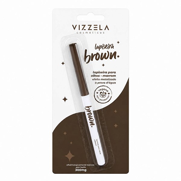 Lapiseira Para Olhos Brown Marrom Efeito Metalizado Vizzela