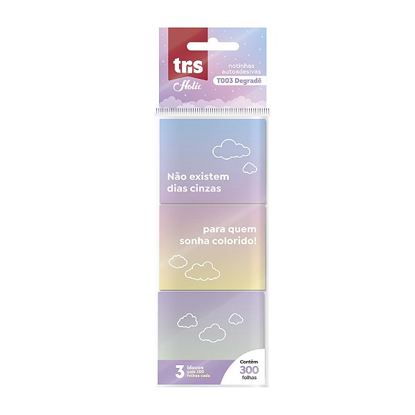Kit Blocos Notas Adesivadas Tris Pop Off T003 Degradê- 3und