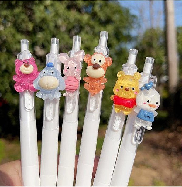 Caneta Gel Retrátil Coleção Personagens Importado