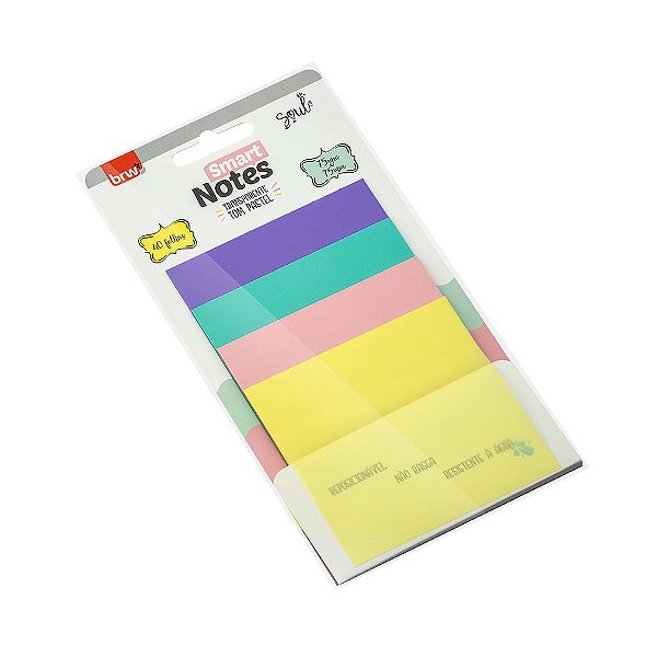 Blocos de Notas Adesivadas Transparentes 76x76mm- 4 blocos- 40 folhas BRW