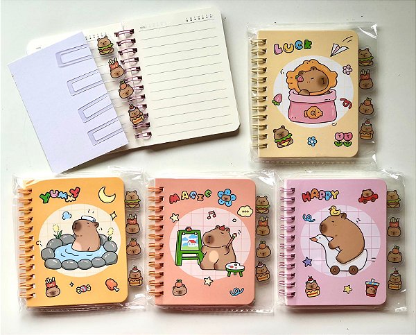 Mini Caderno com Divisórias Capivara