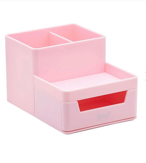 Organizador Plástico de mesa c/gaveta 4 compartimentos BRW