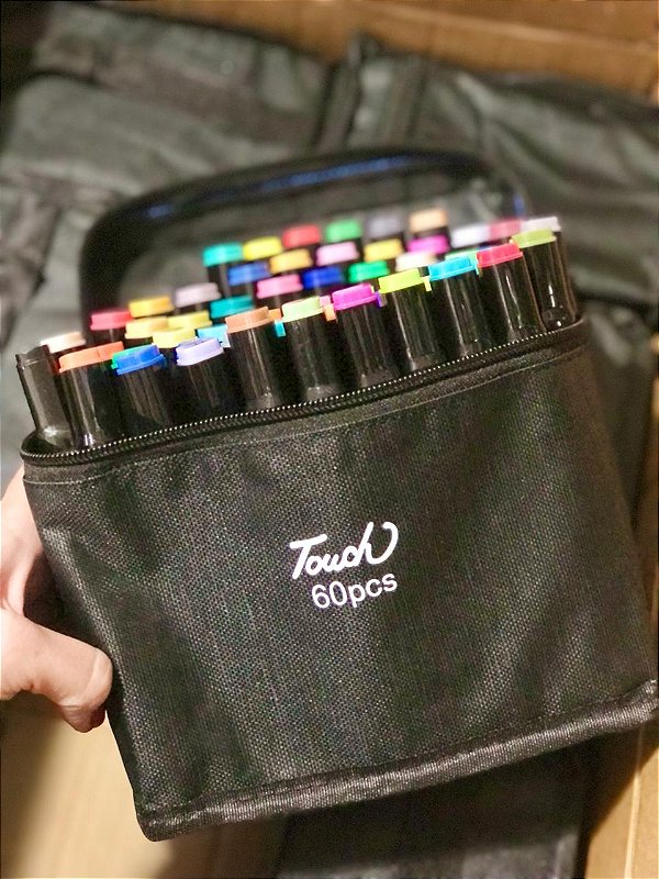 Canetinhas Touch Estojo com 60 cores