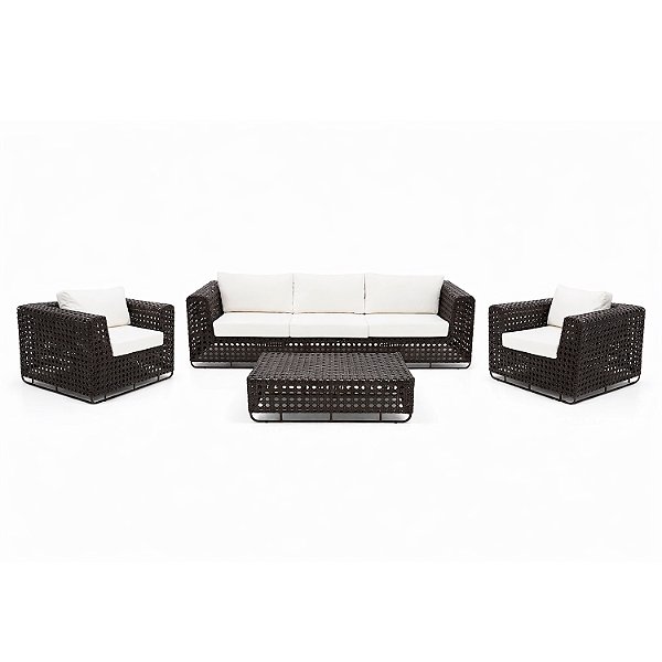 Conjunto de Sofá Fúcsia em Fibra Sintética