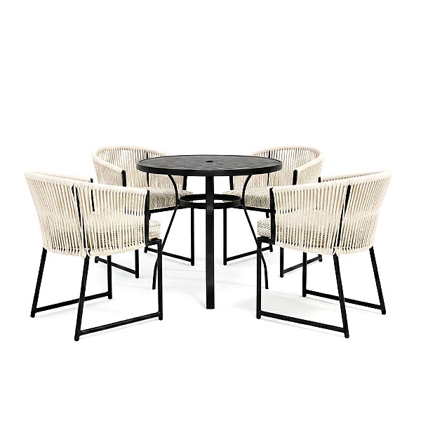 Conjunto de Mesa Íris com 4 Poltronas