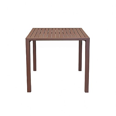 Mesa Quadrada em Alumínio com Tampo Ripado 90x90cm