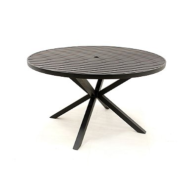 Mesa Ripada 1,40m Sem Giro pé em X em Alumínio