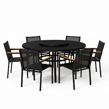 Conjunto de mesa Perpétua Giro Externo com 6 Poltronas