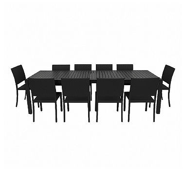 Conjunto de Mesa Retangular Margarida com 10 Cadeiras
