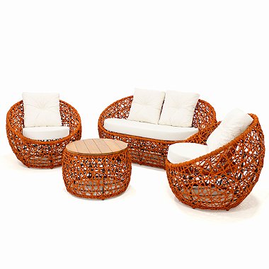 Conjunto de Sofá Duty em Corda Náutica e Alumínio