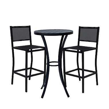 Conjunto Bistrô Ripado 2 Banquetas Frésia em Tela sling