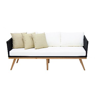 Sofá Albizia em Corda Náutica com Pés em Madeira