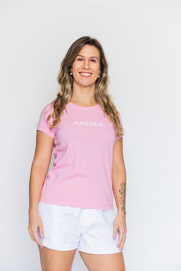 Camiseta Premium Nilumi Rosa Claro Logo Frontal