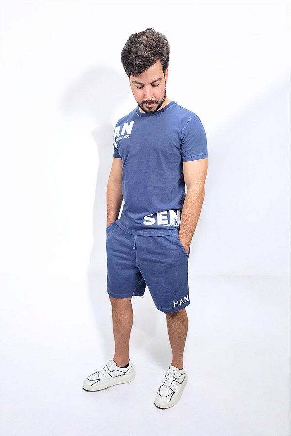 Camiseta Premium N.A ISLAND Azul Estonada