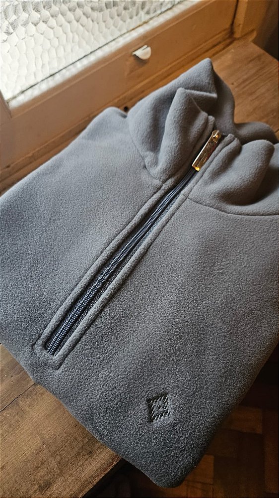 FLEECE MEIO ZIPER FEMININO CINZA