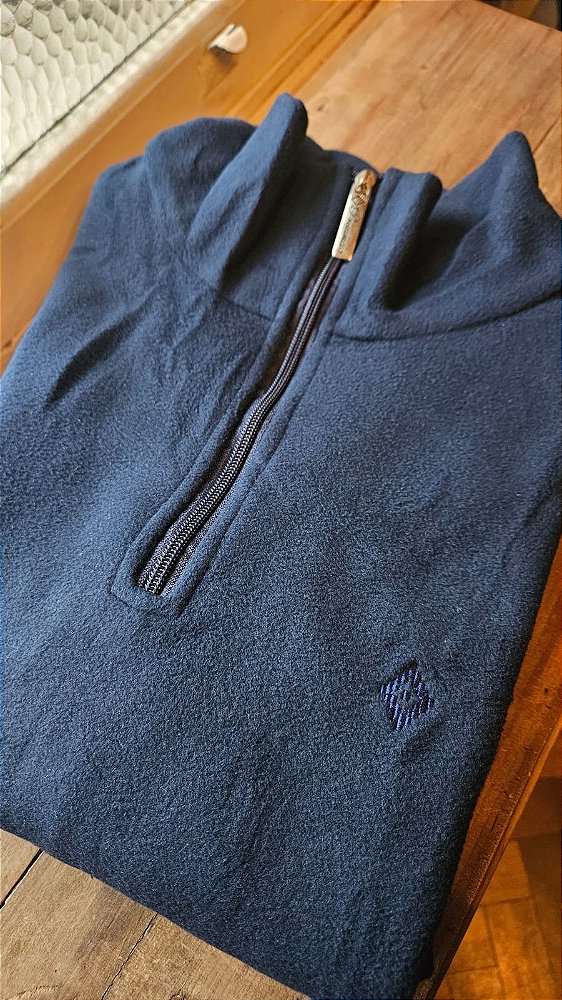 FLEECE MEIO ZIPER MASCULINO MARINHO
