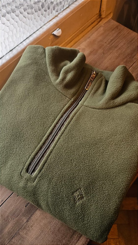FLEECE MEIO ZIPER MASCULINO VERDE