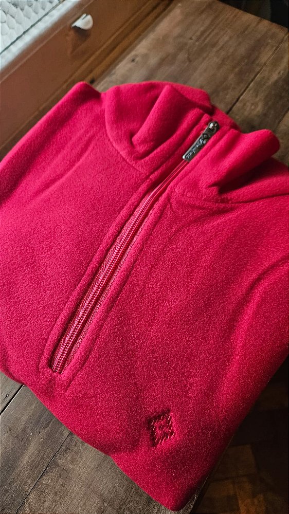 FLEECE MEIO ZIPER MASCULINO VERMELHO
