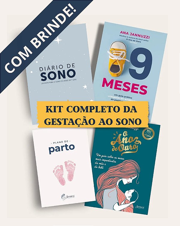 Kit Completo: Diário de Sono + Ano de Ouro + 9 Meses + Plano de Parto