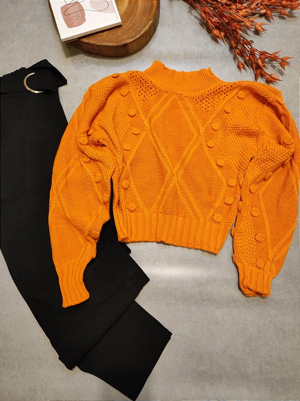 Cropped Tricot Berlim Laranja