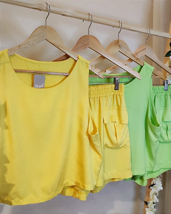 Conjunto Shorts Bolso Cargo