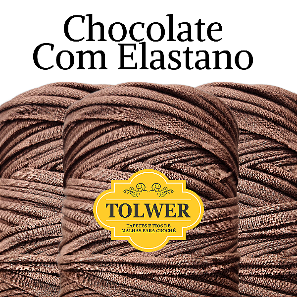 Fio de malha para Crochê e Macramê residual 500g Cor Chocolate Viscolycra