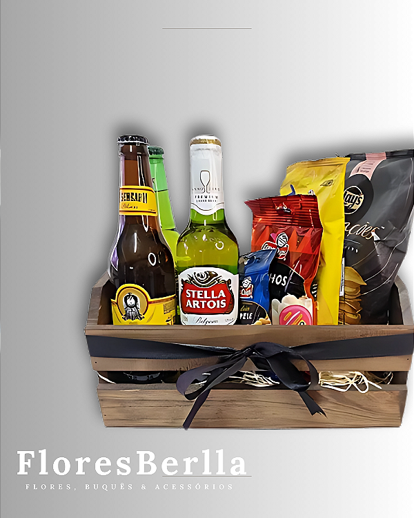 Linda Cesta com Cervejas e Petiscos