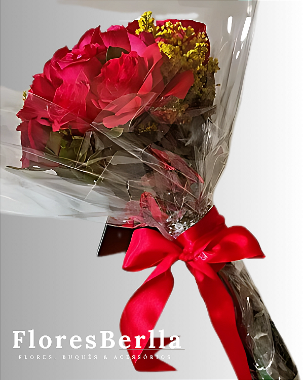 Buquê com 12 Rosas Vermelhas