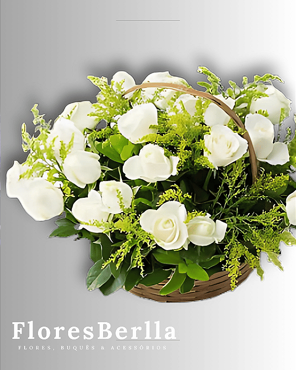 Cachepôs de Rosas Brancas