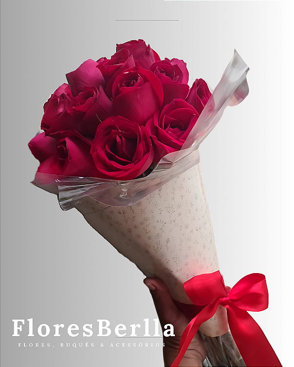 Cone com 15 Rosas Vermelhas