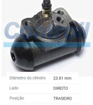 Cilindro Roda Traseira - Controil - LD S10 2.4 8v - 2.8 8v - 4x2 / 4x4 2000 a 2012