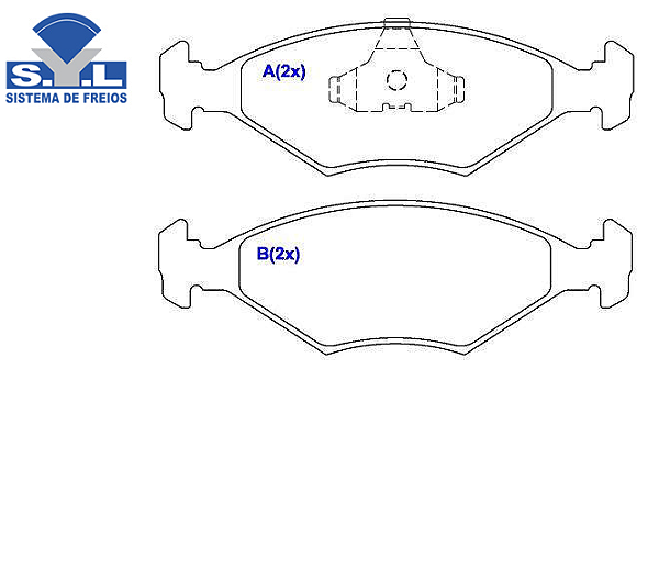 Jogo Pastilha Freio Dianteiro - SYL - Parati 1.6/1.8/2.0 8v 1996 a 2009