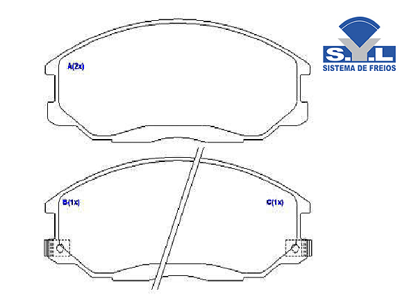 Jogo Pastilha Freio Dianteiro - SYL - Rexton RX 2.7 20v - RX270 2003 a 2012