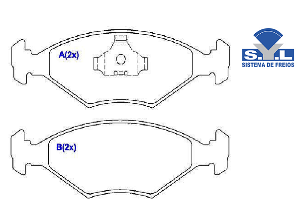 Jogo Pastilha Freio Dianteiro - SYL - Premio 1.3/1.5/1.6 8v 1984 a 1995 - Mola Ruido Pequeno