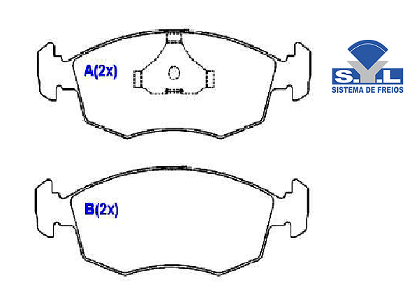 Jogo Pastilha Freio Dianteiro - SYL - Tempra 2.0 8v/16v 1995 a 1999 - S/Alarme