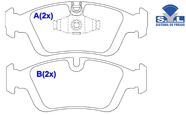 Jogo Pastilha Freio Dianteiro - SYL - BMW 320i 2.0 16v 2005 a 2010