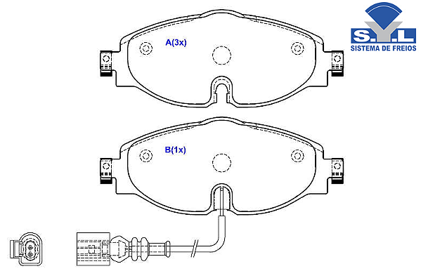 Jogo Pastilha Freio Dianteiro - SYL - Audi A3 TFSi 1.4/1.8 16v 2012 a 2018