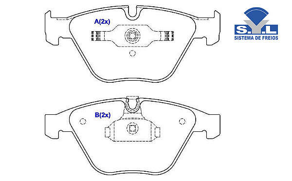Jogo Pastilha Freio Dianteiro - SYL - BMW 330i 3.0 24v 2007 a 2011