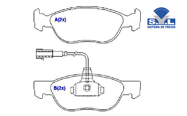 Jogo Pastilha Freio Dianteiro - SYL - Marea 1.8 16v - SX 1999 a 2008 - C/Alarme