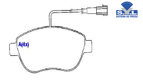 Jogo Pastilha Freio Dianteiro - SYL - Idea 1.8 16V/1.9 JTD (59/85 KW)/2.0 16V após 2003... - C/Alarme