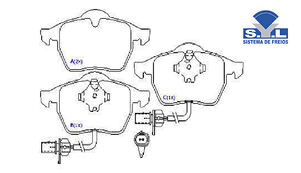 Jogo Pastilha Freio Dianteiro - SYL - Audi A4 2.5 24v 1994 a 2006 - C/Alarme