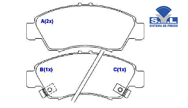 Jogo Pastilha Freio Dianteiro - SYL - Civic 1.5/1.6 16v 1991 a 1996 - C/Alarme