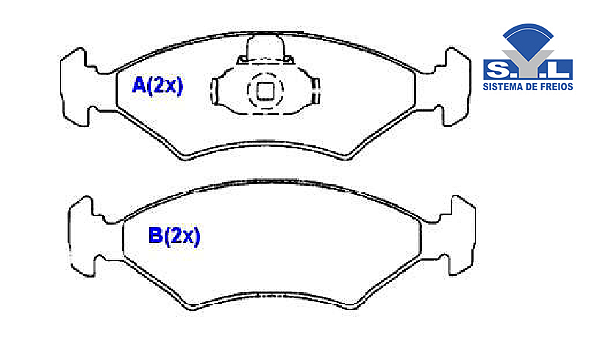 Jogo Pastilha Freio Dianteiro - SYL - Fiesta 1.0/1.3 8v - Endura 1995 a 1999 - Sólido