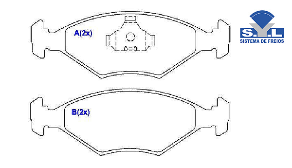 Jogo Pastilha Freio Dianteiro - SYL - Saveiro 1.6 8v 1995 a 2008 - Sólido