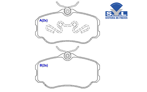 Jogo Pastilha Freio Dianteiro - SYL - Parati 1.8/2.0 8v 1995 a 2000 - Ventilado